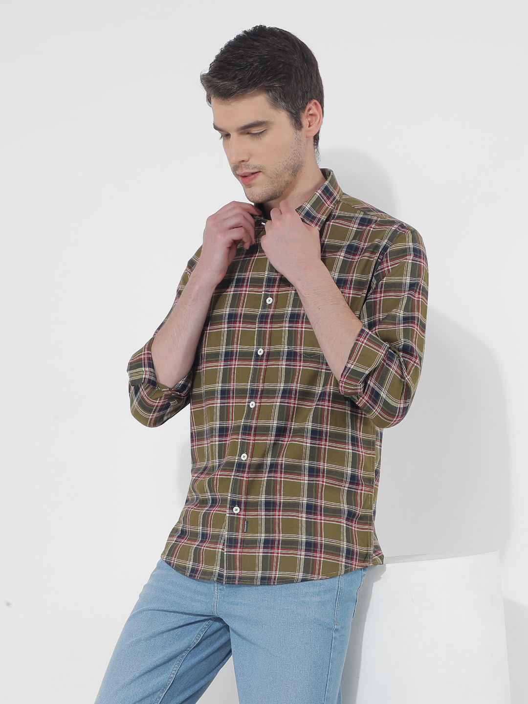 Numero Uno Men Checkered Green Shirt